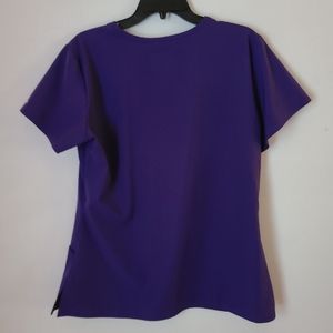 Skecher scrubs top and bottom: size large; dark purple